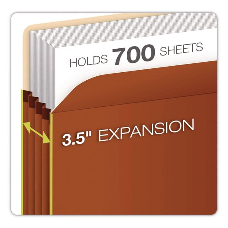 TOPS BUSINESS FORMS End Tab File Pocket, 3.5" Expansion, Letter Size, Redrope, 10/Box (PFX63624P) thumbnail 2