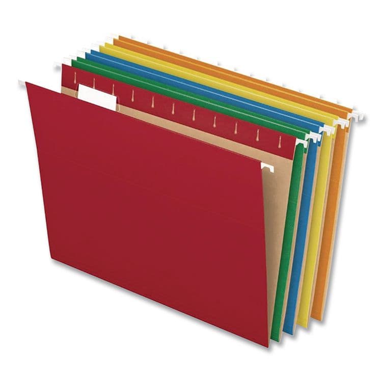 TOPS BUSINESS FORMS Glow Poly Hanging File Folders, Letter Size, 1/5-Cut Tabs, Assorted Colors, 12/Box (PFX81673) thumbnail 3