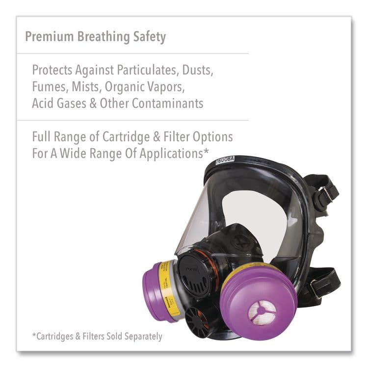 NORTH SAFETY PRODUCTS 7600 Series Full-Facepiece Respirator Mask, Medium/Large (NSP760008A) thumbnail 4