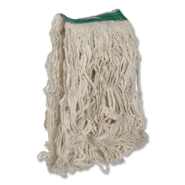 RUBBERMAID COMMERCIAL PROD. Super Stitch Cotton Looped End Wet Mop Head, 20 oz Capacity, Medium, White, 1" White Headband (RCP11206WH00) thumbnail 2
