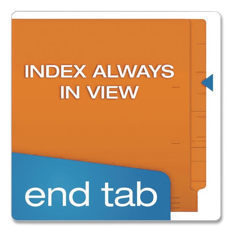 TOPS BUSINESS FORMS Colored End Tab Folders with Reinforced Double-Ply Straight Cut Tabs, Letter Size, 0.75" Expansion, Orange, 100/Box (PFXH110DOR) thumbnail 3