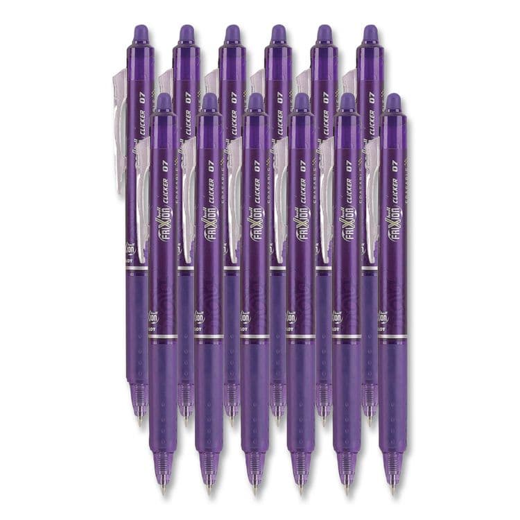 PILOT CORP. OF AMERICA FriXion Clicker Erasable Gel Pen, Retractable, Fine 0.7 mm, Purple Ink, Purple Barrel, Dozen (PIL31455) thumbnail 3