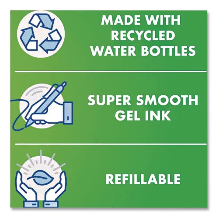 PILOT CORP. OF AMERICA B2P Bottle-2-Pen Recycled Ballpoint Pen, Retractable, Fine 0.7 mm, Red Ink, Translucent Blue Barrel, Dozen (PIL34602) thumbnail 3