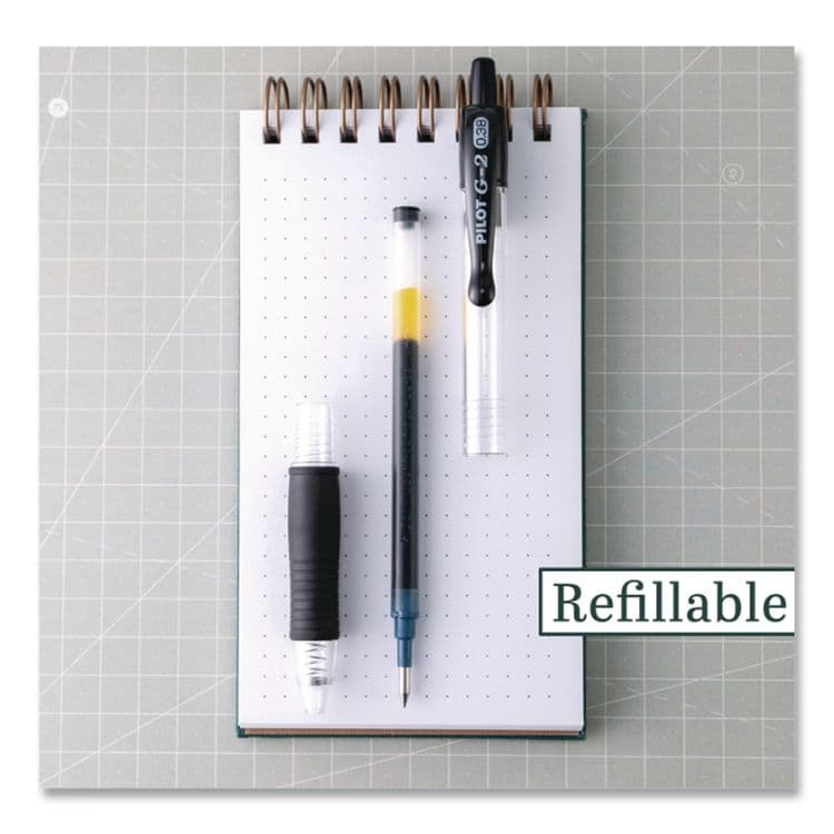 PILOT CORP. OF AMERICA G2 Premium Gel Pen, Retractable, Extra-Fine 0.38 mm, Black Ink, Clear/Black Barrel, 5/Pack (PILG23C5BLK) thumbnail 3