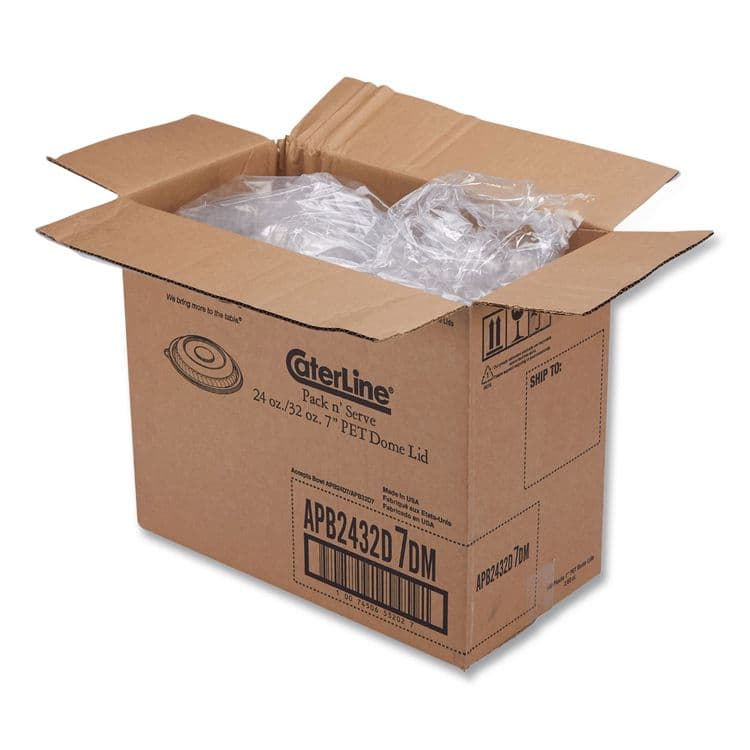 WNA, . CaterLine Pack 'n Serv Dome Lid, 7" dia x 1.5" h, Clear, Plastic, 50/Pack, 2 Packs/Carton (WNAAPB2432D7DM) thumbnail 4