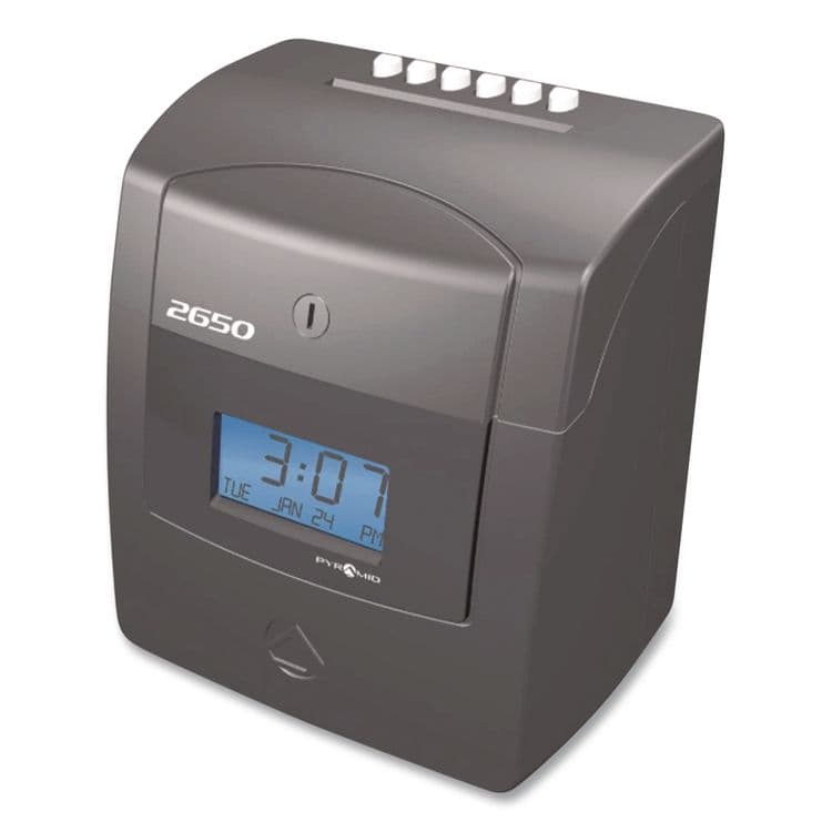 PYRAMID TECHNOLOGIES, . 2650 Pro Auto Aligning Time Clock, Digital Display, Charcoal (PTI2650) thumbnail 3