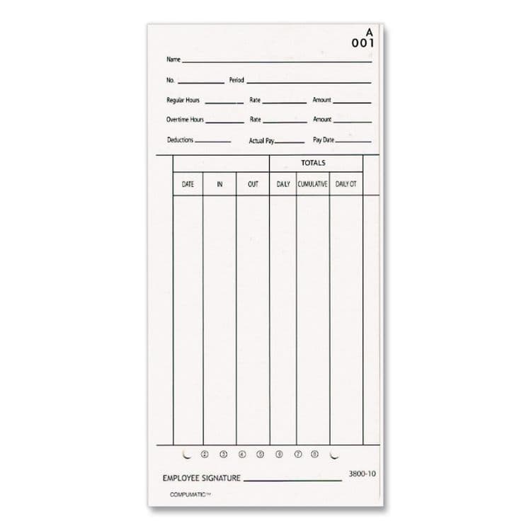 PYRAMID TECHNOLOGIES, . Time Clock Cards For 3800 Time Clock, 1,000/Carton (PTI380010MB) thumbnail 4