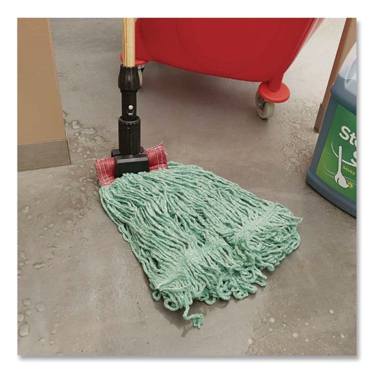 RUBBERMAID COMMERCIAL PROD. Super Stitch Blend Mop, Cotton/Synthetic, Green (RCPFGD25306GR00) thumbnail 4
