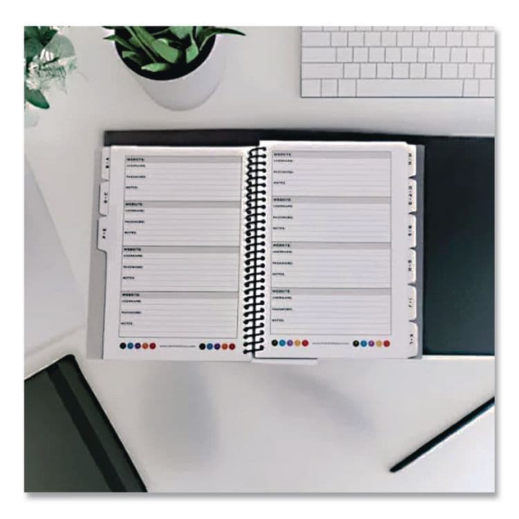 RE-FOCUS THE CREATIVE OFFICE Small/Mini Password Log Book, User-Name/Password Format, Black Cover, (60) 7 x 5.5 Sheets (RFCSMBLKPWBOOK) thumbnail 4
