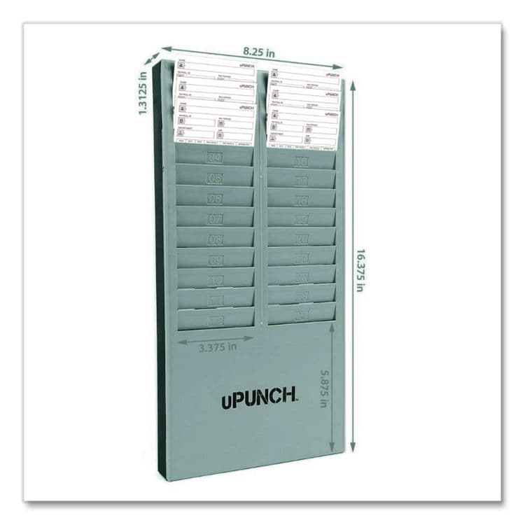 WORKWELL TECHNOLOGIES Time Card Rack, 24 Pockets, Gray (PPZHNTCR24) thumbnail 3