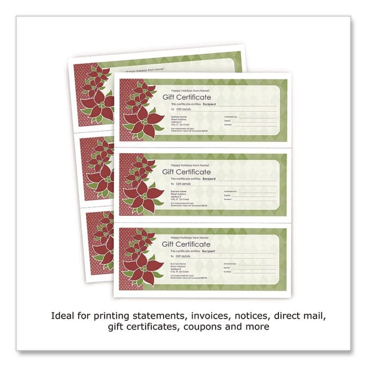 PARIS CORPORATION Perforated Paper, 3.66" and 7.33" from Bottom, 92 Bright, 20 lb Bond Weight, 8.5 x 11, White, 500/Ream, 5 Reams/Carton (PRB04120CT) thumbnail 4