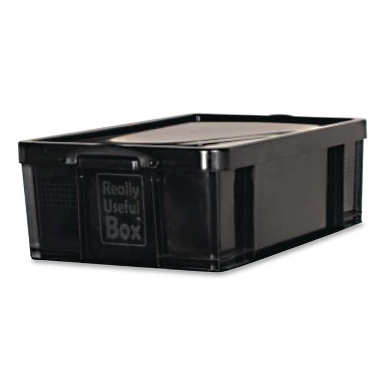 REALLY USEFUL BOXES . 9.51 Qt. Latch Lid Storage Tote, 15.55" x 10.04" x 6.1", Solid Black (RUA9BKPK4) thumbnail 4