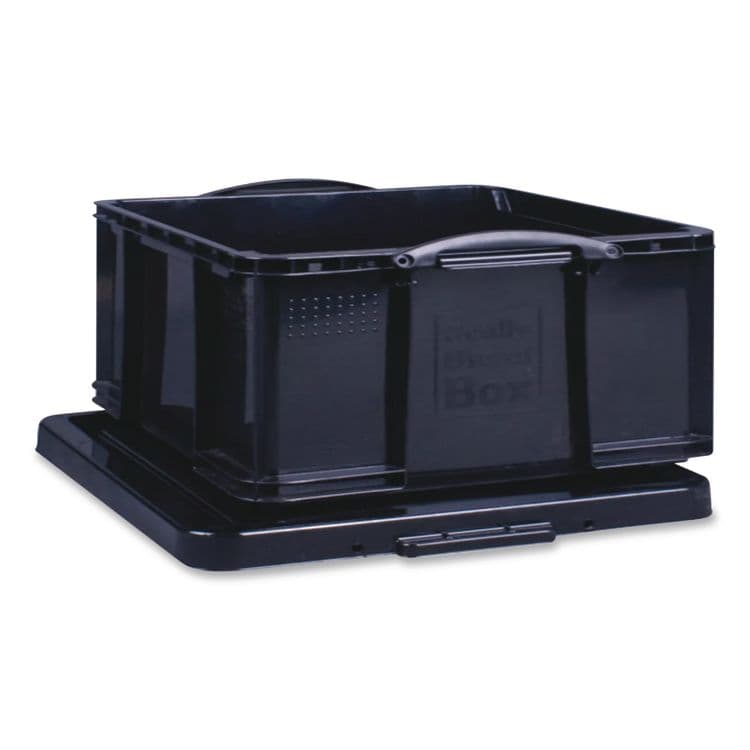 REALLY USEFUL BOXES . 9.51 Qt. Latch Lid Storage Tote, 15.55" x 10.04" x 6.1", Solid Black (RUA9BKPK4) thumbnail 3