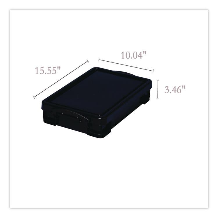 REALLY USEFUL BOXES . 4.23 Qt. Latch Lid Storage Tote, 15.55" x 10.04" x 3.46", Solid Black (RUA4BKPK4) thumbnail 4