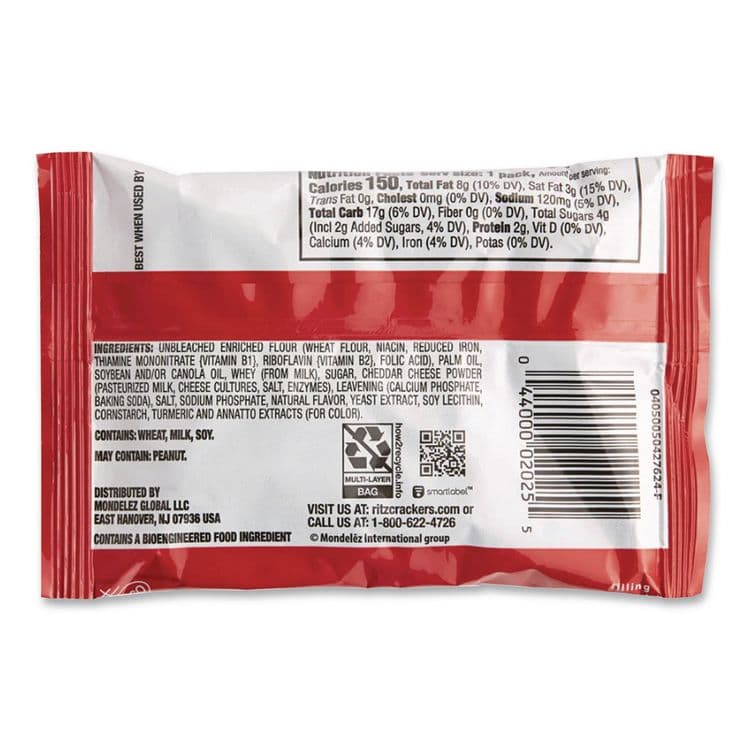 NABISCO FOOD GROUP Ritz Bits, Cheese, 1 oz Pouch, 12/Pack (RTZGEN00091) thumbnail 2