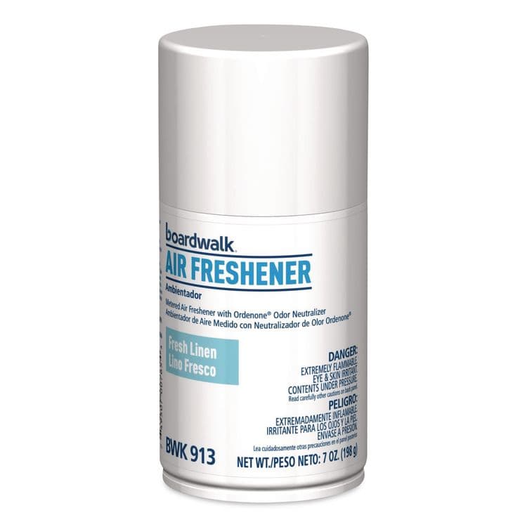 BOARDWALK Metered Air Freshener Refill, Fresh Linen, 7 oz Aerosol Can, 6/Carton (BWK913)