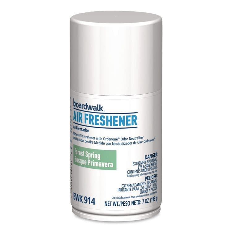 BOARDWALK Metered Air Freshener Refill, Forest Spring, 7 oz Aerosol Can, 6/Carton (BWK914)