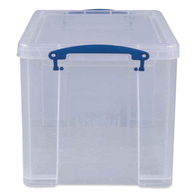 REALLY USEFUL BOXES . Snap-Lid CD/DVD Storage Bin, 1.72 gal, 7.13" x 17.25" x 6.25", Clear/Blue (RUA65C) thumbnail 2