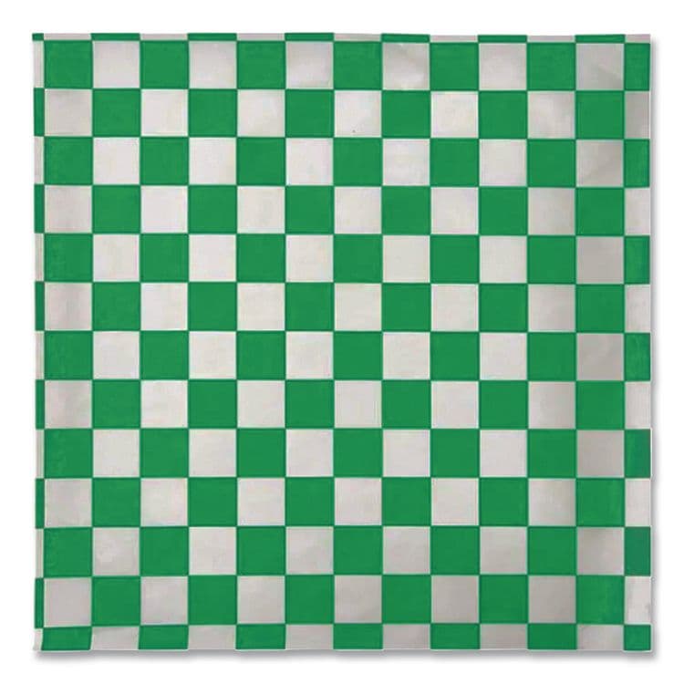 BAGCRAFT Grease-Resistant Paper Wraps and Liners, 12 x 12, Green Check, 1,000/Box, 5 Boxes/Carton (BGC057950) thumbnail 2