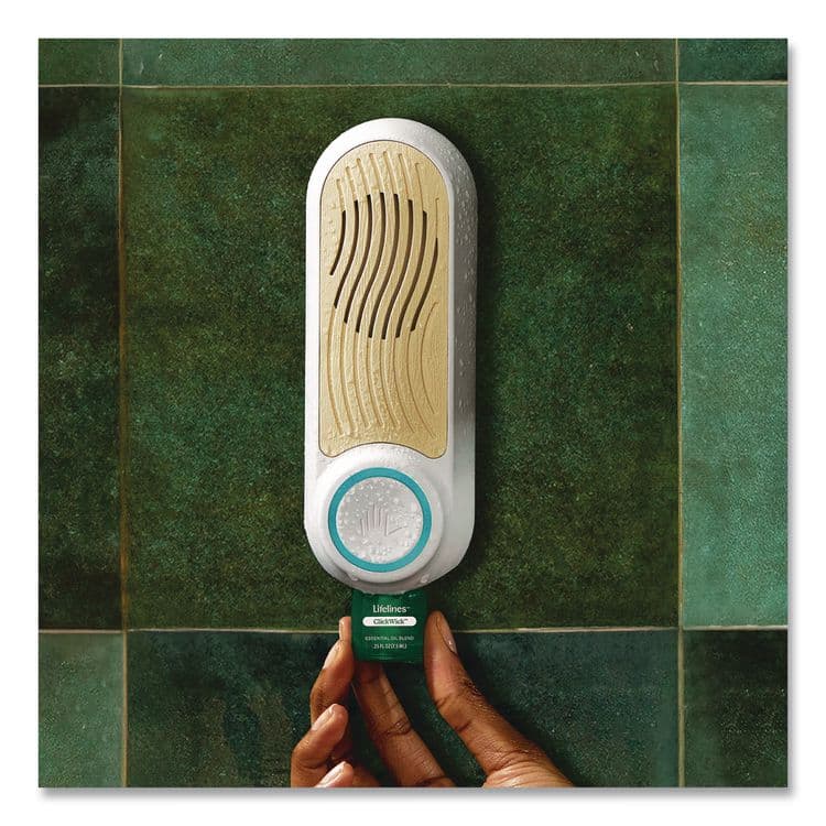 LIFELINES Evaporative Aromatherapy Essential Oil Shower Diffuser/Crisp Mountain Air-Mint and Eucalyptus Oil,4.7 x 4.7 x 7.2,White/Ivory (LLN111501) thumbnail 4