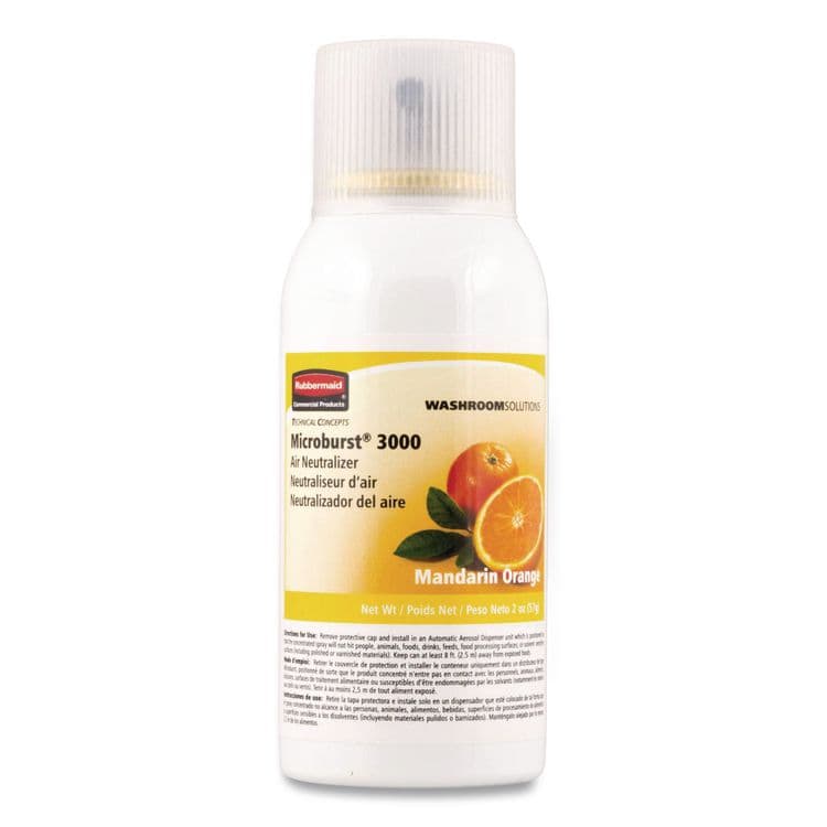 RUBBERMAID COMMERCIAL PROD. Microburst 3000 Refill, Mandarin Orange, 2 oz Aerosol Spray, 12/Carton (RCP402408) thumbnail 2