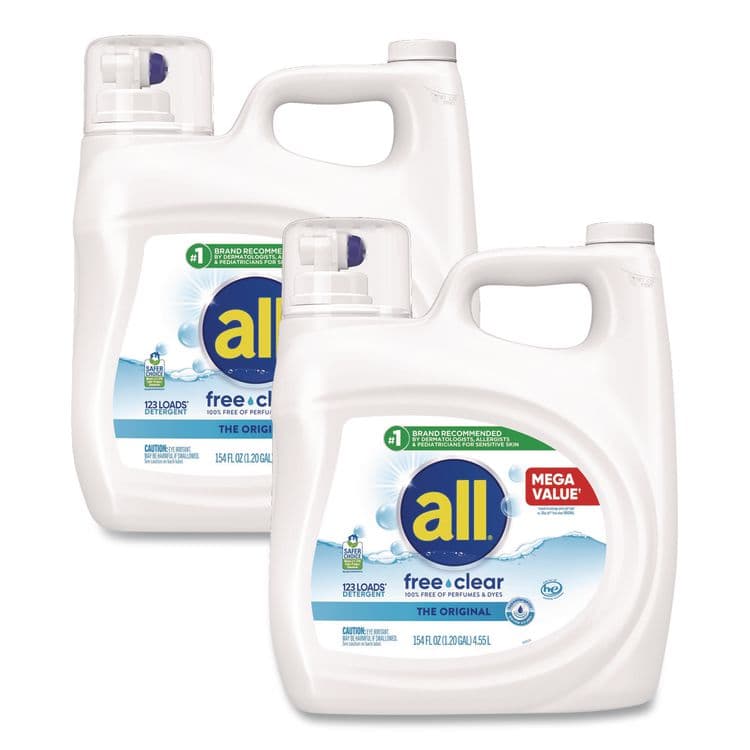 DIAL PROFESSIONAL Free Clear HE Laundry Detergent, 154 oz Bottle, 2/Carton (DIA47465)