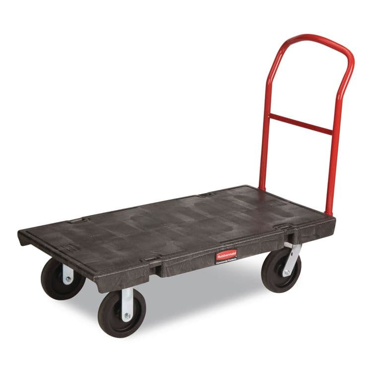 RUBBERMAID COMMERCIAL PROD. Heavy-Duty Platform Truck Cart, 2,000 lb Capacity, 24 x 48 Platform, Black (RCP443600BK)