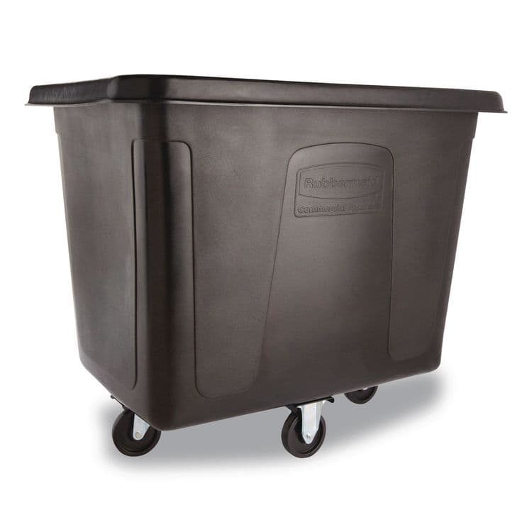 RUBBERMAID COMMERCIAL PROD. Cube Truck, 119.7 gal, 500 lb Capacity, Plastic/Metal, Black (RCPFG461600BLA)