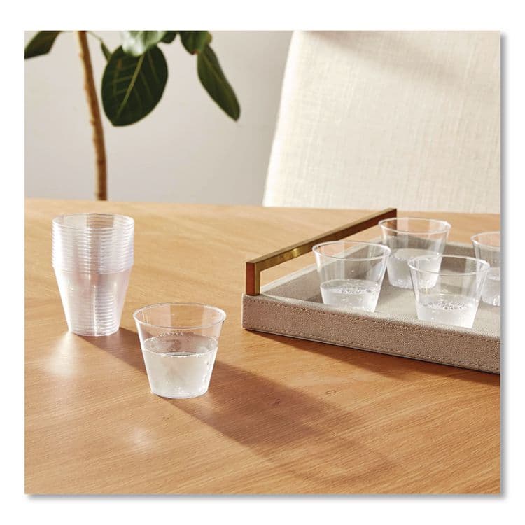 FINELINE Plastic Tumblers, Squat, 5 oz, Clear, 20 Bag, 25 Bags/Carton (SVV405) thumbnail 3