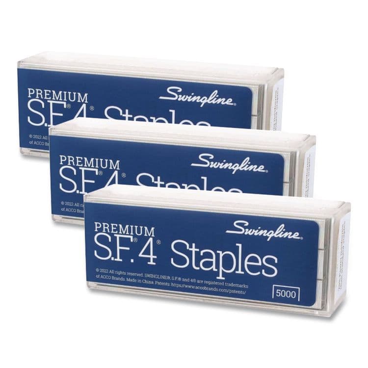 ACCO BRANDS, . S.F. 1 Standard Staples, 0.25" Leg, 0.5" Crown, Steel, 5,000/Box, 3 Boxes/Pack (SWIS7035104)