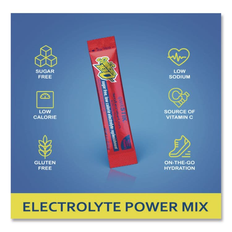 SQWINCHER CORP Sugar-Free Qwik Stik Energy Drink Mix, Fruit Punch, 1.26 oz Packet, 50/Pack (SQW060102FP) thumbnail 3