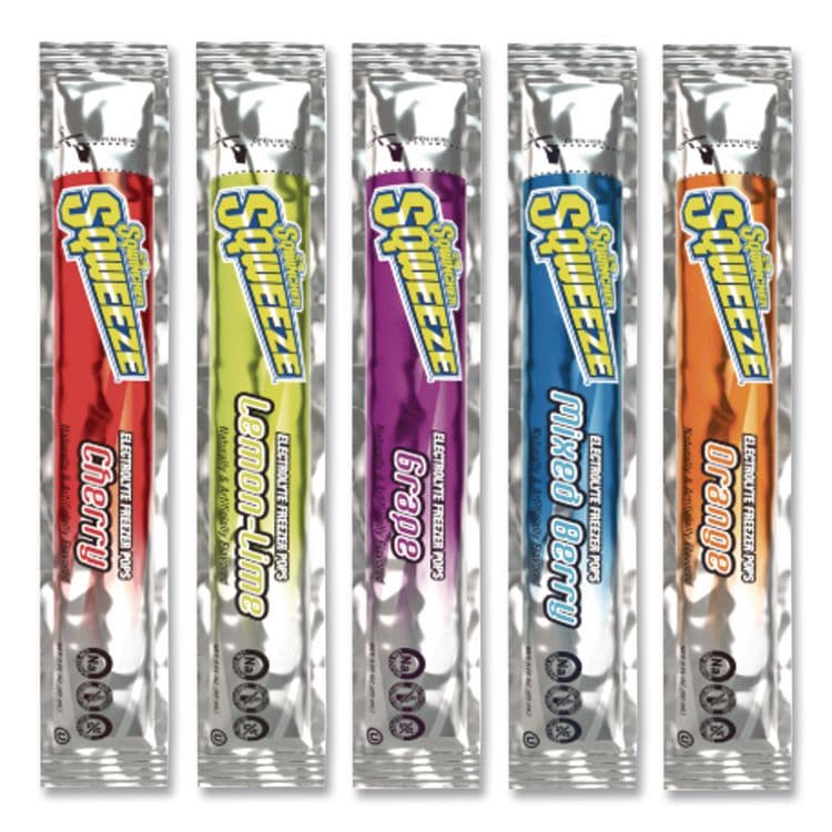 SQWINCHER CORP Sqweeze Freeze Pops, Assorted Flavors, 3 oz Packets, 150/Carton (SQW159200201)