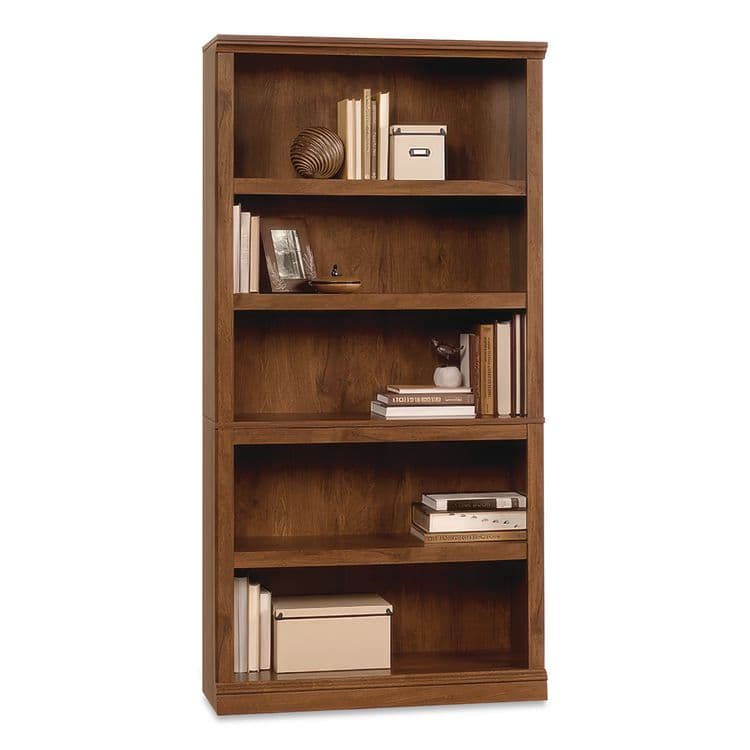 SAUDER WOODWORKING COMPANY Select Collection Bookcase, Five-Shelf, 35.27w x 13.22d x 69.76h, Oiled Brown (SWC410367) thumbnail 3