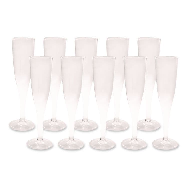 TABLEMATE PRODUCTS, CO. Plastic Champagne Glasses, 5 oz, Clear, 10/Pack (TBL0244Z)