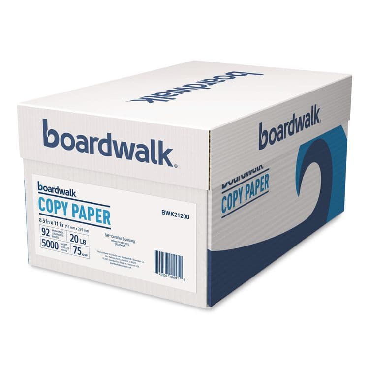 BOARDWALK Copy Paper, 92 Bright, 20 lb Bond Weight, 8.5 x 11, White, 500 Sheets/Ream, 10 Reams/Carton, 40 Cartons/Pallet (BWK21200PLT) thumbnail 3