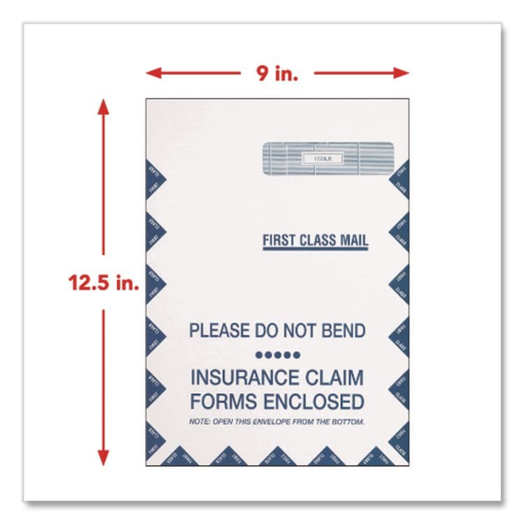 TFP DATA SYSTEMS Jumbo CMS-1500 Health Insurance Form Envelopes for 50 Forms, Square Flap, Self-Adhesive Closure, 9 x 12.5, White, 100/Pack (TFP742810) thumbnail 3