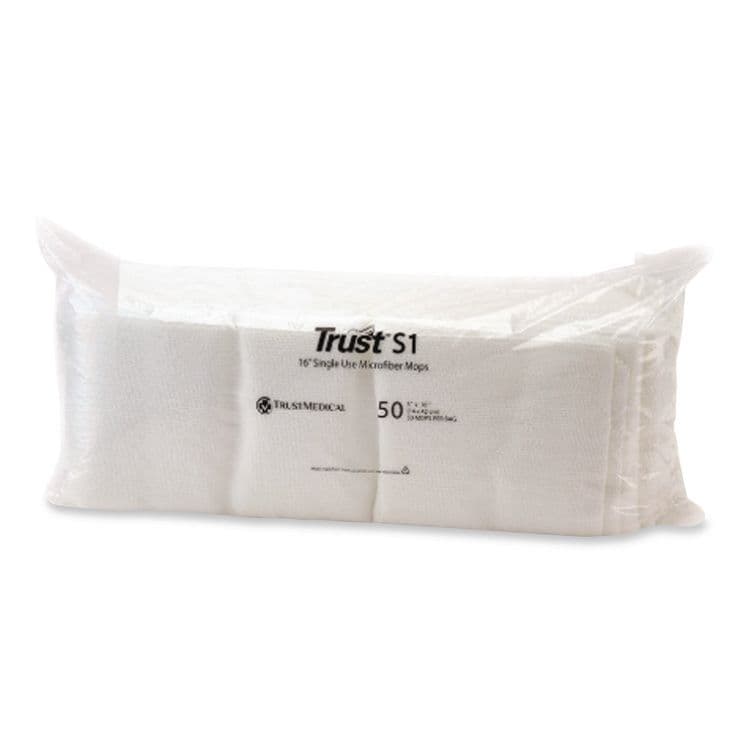 TRUSTMEDICAL Freedom S1 Disposable Microfiber Wet/Dry Dust Mop Pads, 18 x 5, White, 50 Pads/Bag, 10 Bags/Carton (TMDTMMP446018)