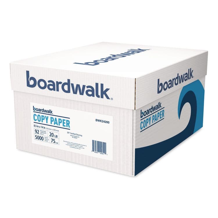 BOARDWALK Legal Size Copy Paper, 92 Bright, 20 lb Bond Weight, 8.5 x 14, White, 500 Sheets/Ream, 10 Reams/Carton (BWK24200) thumbnail 2