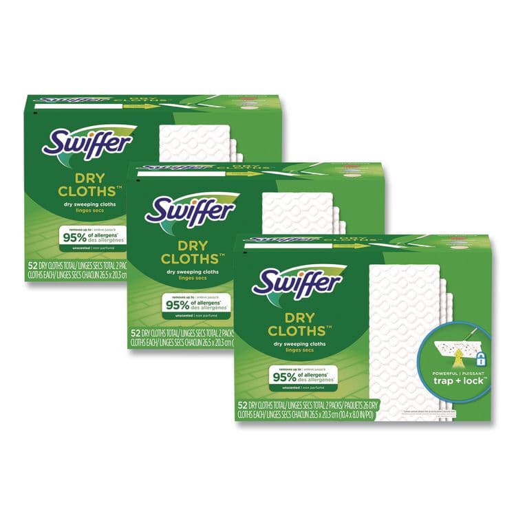 PROCTER & GAMBLE Dry Refill Cloths, 10.4 x 8, White, 52/Box, 3 Boxes/Carton (PGC81216)