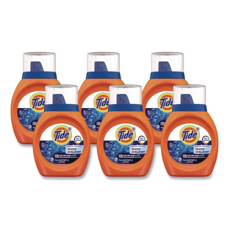 PROCTER & GAMBLE Plus Bleach Alternative Liquid Laundry Detergent, HE Compatible, 16 Loads, Original Scent, 25 oz Bottle, 6/Carton (PGC37373)