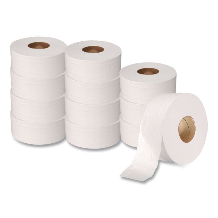 SOUNDVIEW ULTRA Jumbo Roll Tissue, Septic Safe, 2-Ply, 3.3" x 1,000 ft, White, 12 Rolls/Carton (MRCNP5216)