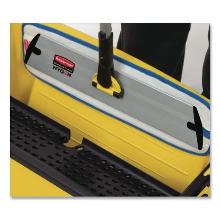 RUBBERMAID COMMERCIAL PROD. HYGEN Press Wring Bucket for Microfiber Flat Mops, 43 qt, Yellow/Black (RCPQ900) thumbnail 2