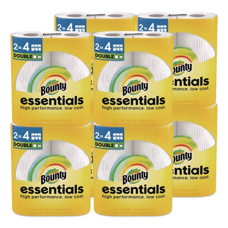 PROCTER & GAMBLE Essentials Select-A-Size Kitchen Roll Paper Towels, 2-Ply, White, 108 Sheets/Roll, 2/Pack, 8 Packs/Carton (PGC14019)
