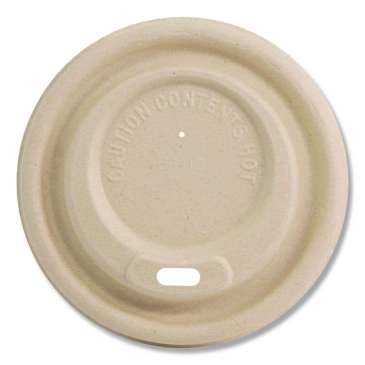 WORLD CENTRIC Fiber Lids for Cups, Fits 10 to 20 oz Hot Cups, Natural, 1,000/Carton (WORCULFB12GNLF)