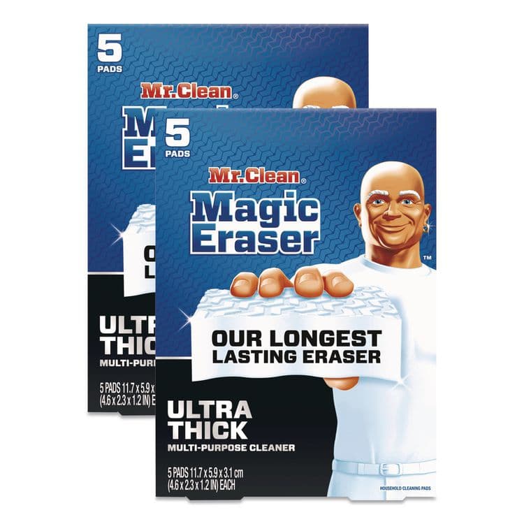 PROCTER & GAMBLE Magic Eraser, Ultra-Thick, 4.6 x 2.3, 1.2" Thick, White, 5/Pack, 2 Packs/Carton (PGC12413)