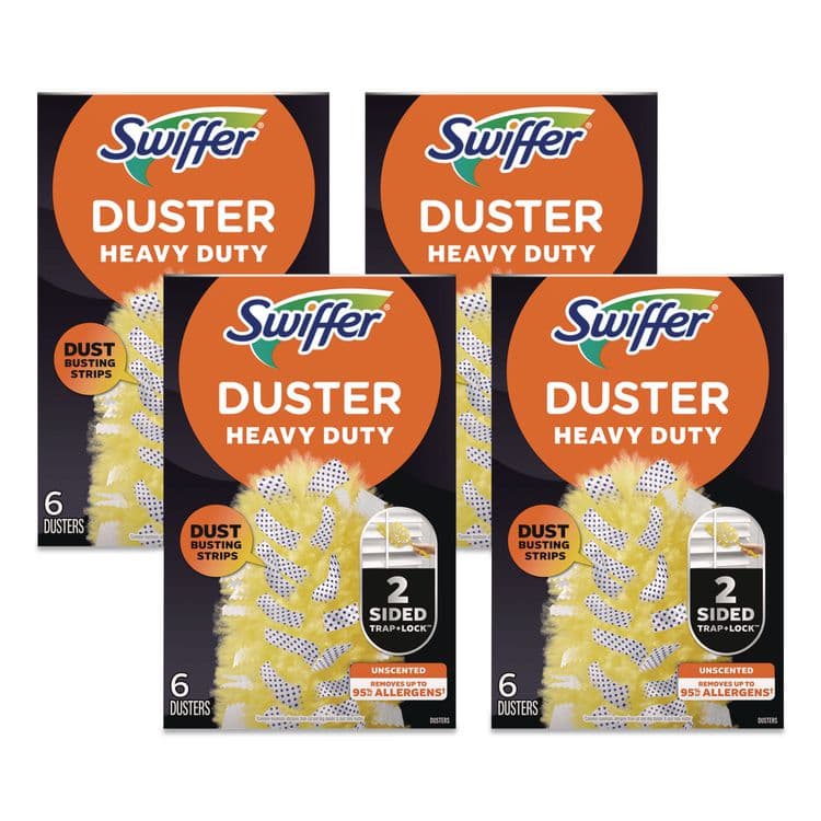 PROCTER & GAMBLE Heavy Duty Dusters Refill, Dust Lock Fiber, Yellow, 6/Box, 4 Boxes/Carton (PGC21620CT)