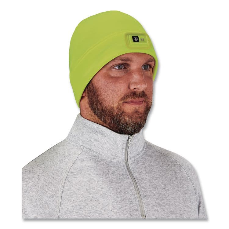 TENACIOUS HOLDINGS, . N-Ferno 6801 Winter Skull Cap with LED Rechargeable Light, Fleece, One Size Fits Most, Lime (EGO16790) thumbnail 3