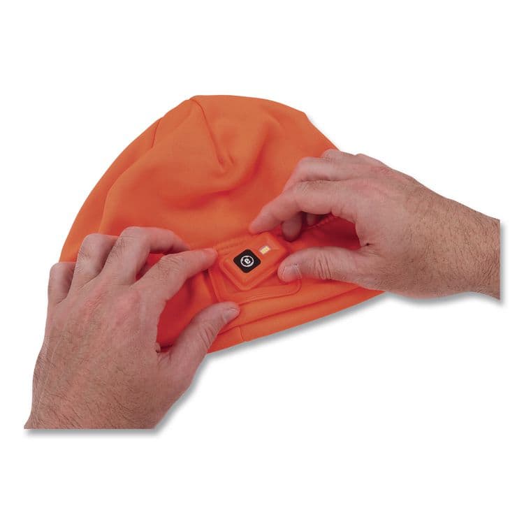 TENACIOUS HOLDINGS, . N-Ferno 6801 Winter Skull Cap with LED Rechargeable Light, Fleece, One Size Fits Most, Orange (EGO16791) thumbnail 4