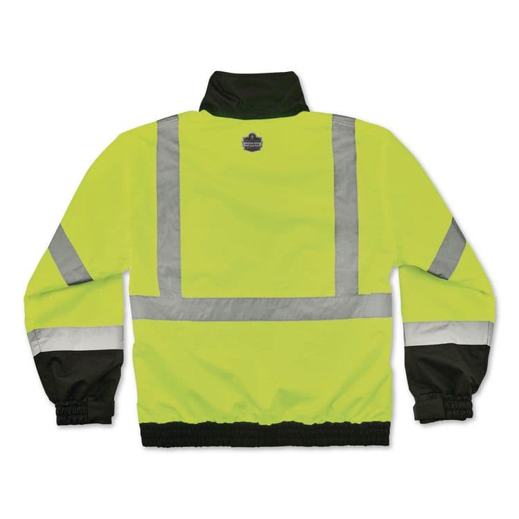 ERGODYNE CORPORATION GloWear 8379 Class 3 Hi-Vis Fleece Lined Bomber Jacket, X-Small, Lime (EGO24471) thumbnail 4