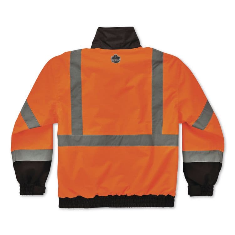 ERGODYNE CORPORATION GloWear 8379 Class 3 Hi-Vis Fleece Lined Bomber Jacket, X-Small, Orange (EGO24461) thumbnail 4